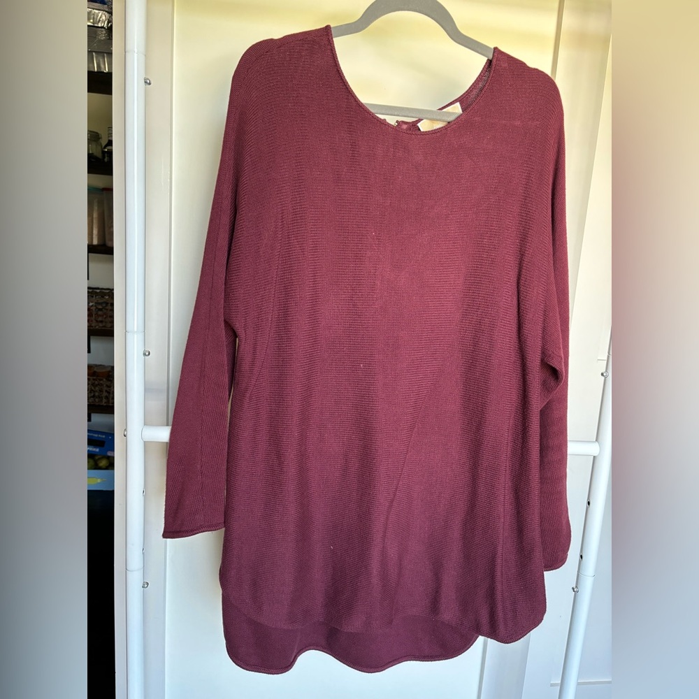 Michael Kors Deep Red Knit Top
